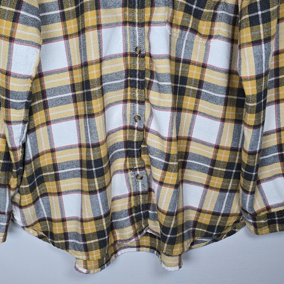 AEO American Eagle Women's Button Up Plaid Flannel Boyfriend Fit Top XL Boho GUC - Picture 3 of 10